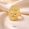 BAGUE « ADINKRA OVALE » – DORÉ