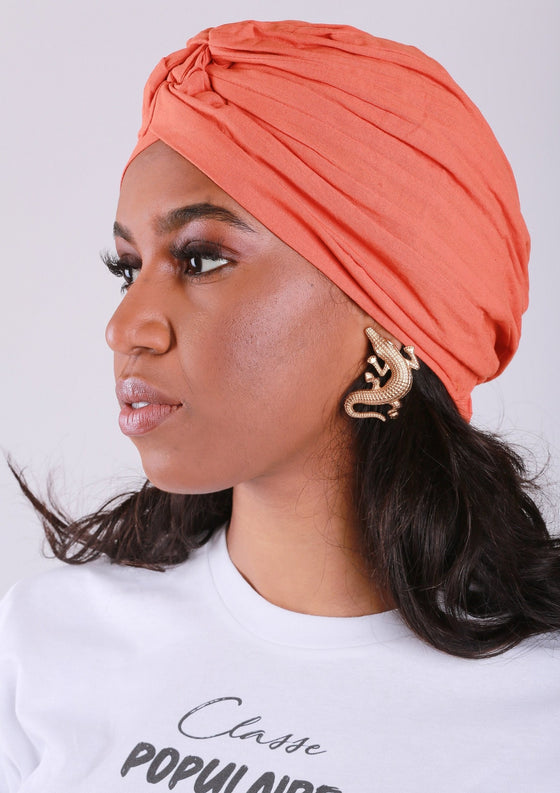 Turban uni Gackou orange