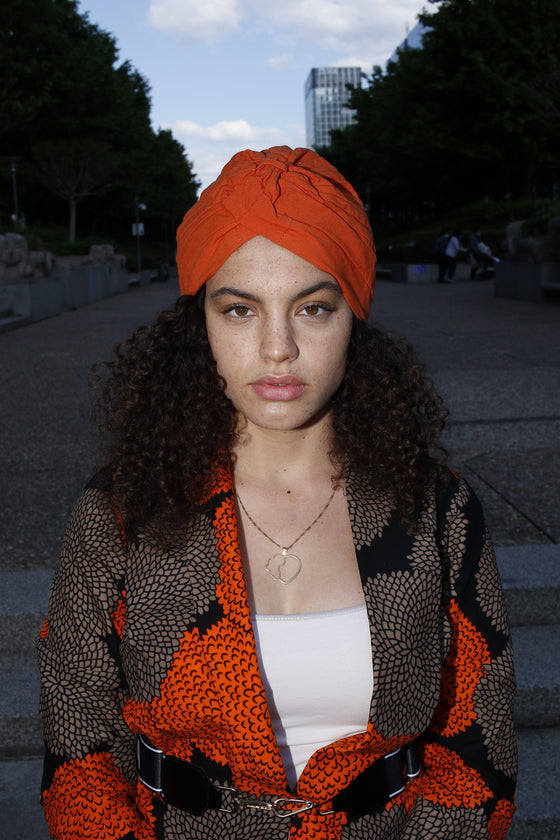 Turban uni Gackou orange