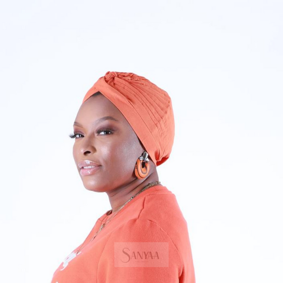 Turban uni Gackou orange
